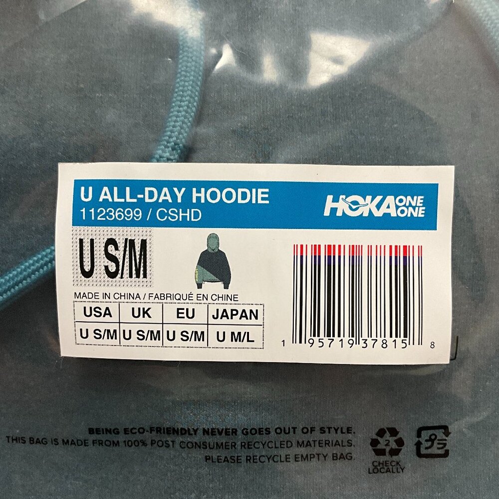 HOKA U All Day Hoodie S/M  New with Tags